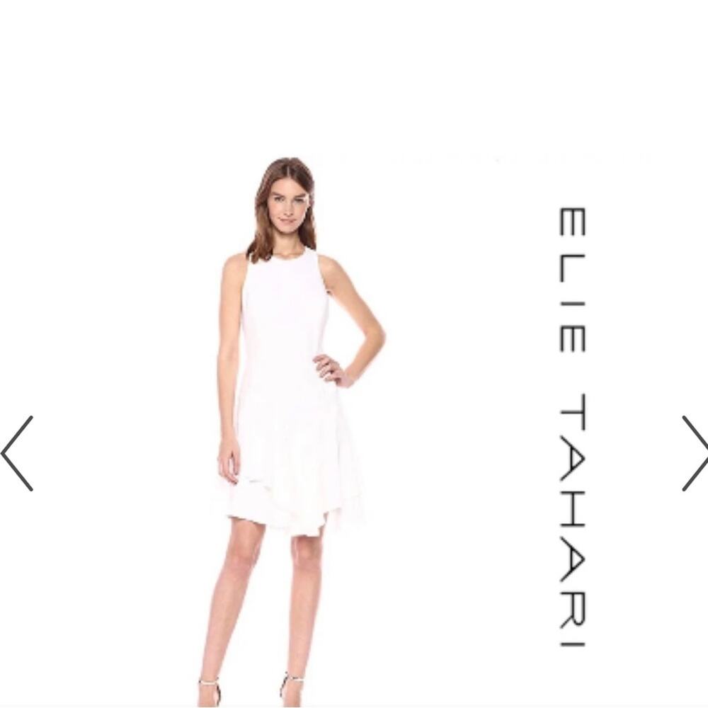 Elie Tahari  Lalana Dress Sleeveless White Size 6 NWT $398